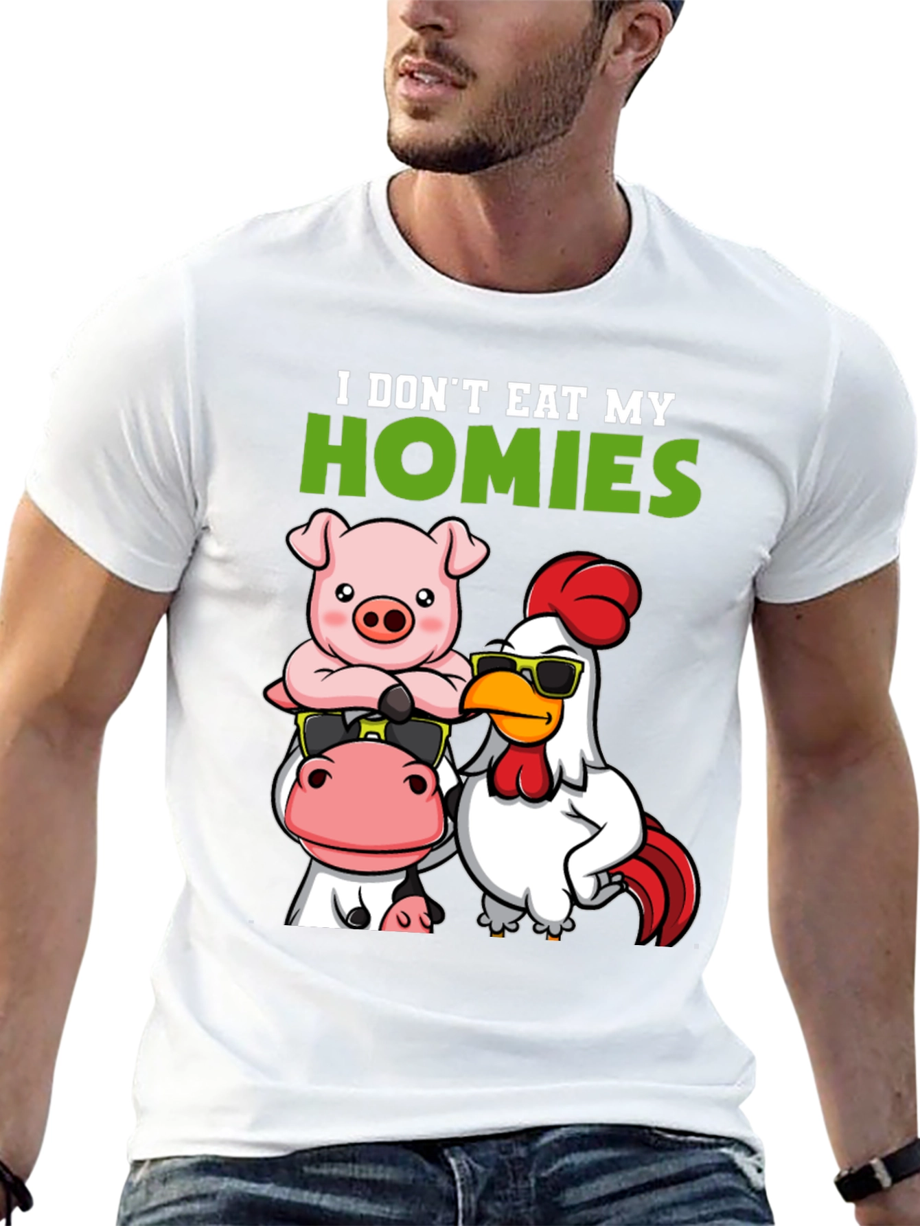 Vegan I Dont Eat My Homies Graphic Tee