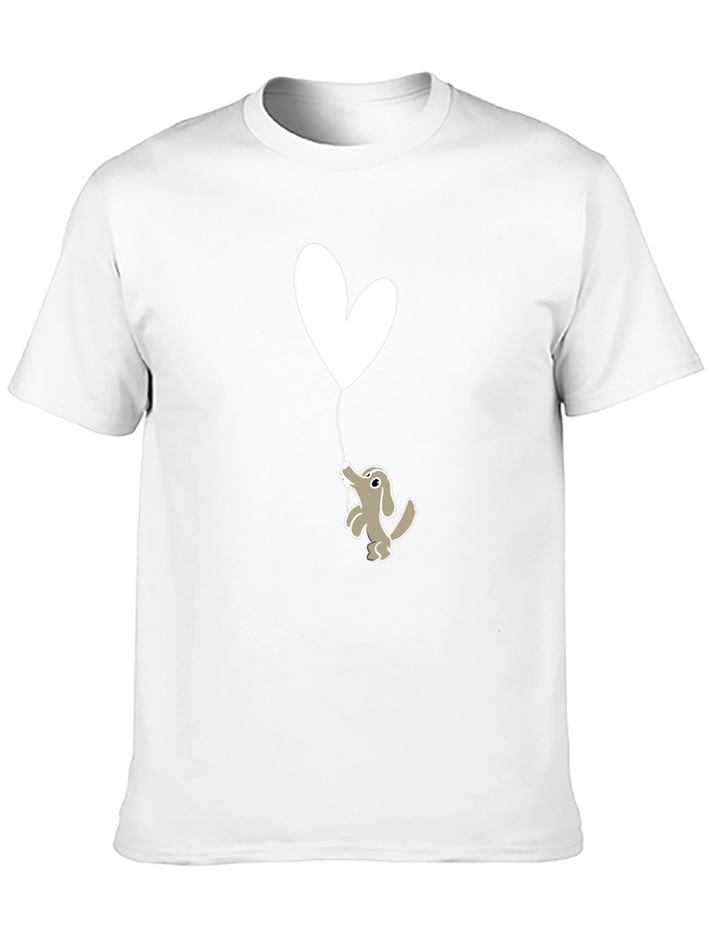 Dog Holding Heart Balloon Graphic Tee