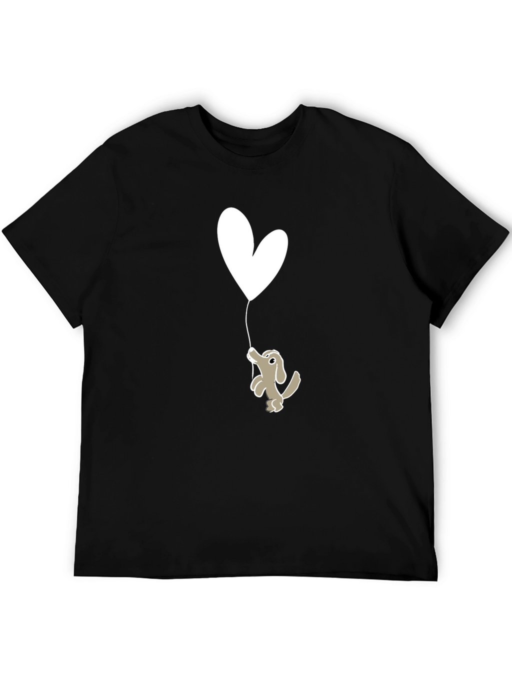 Dog Holding Heart Balloon Graphic Tee