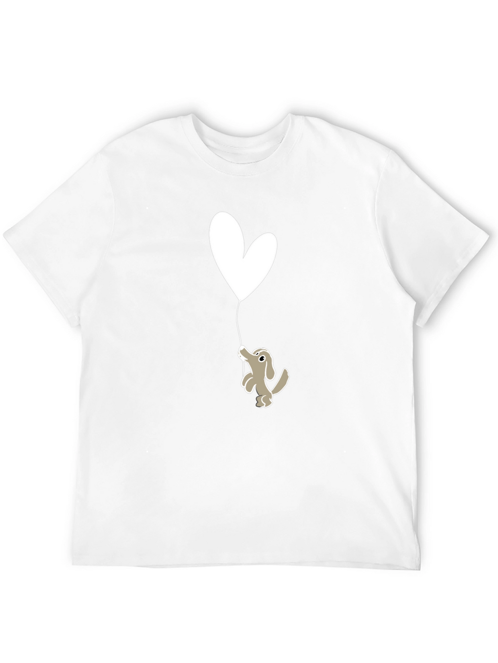 Dog Holding Heart Balloon Graphic Tee