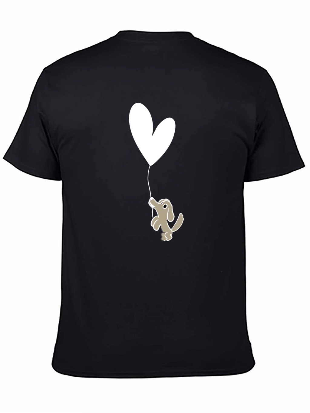 Dog Holding Heart Balloon Graphic Tee
