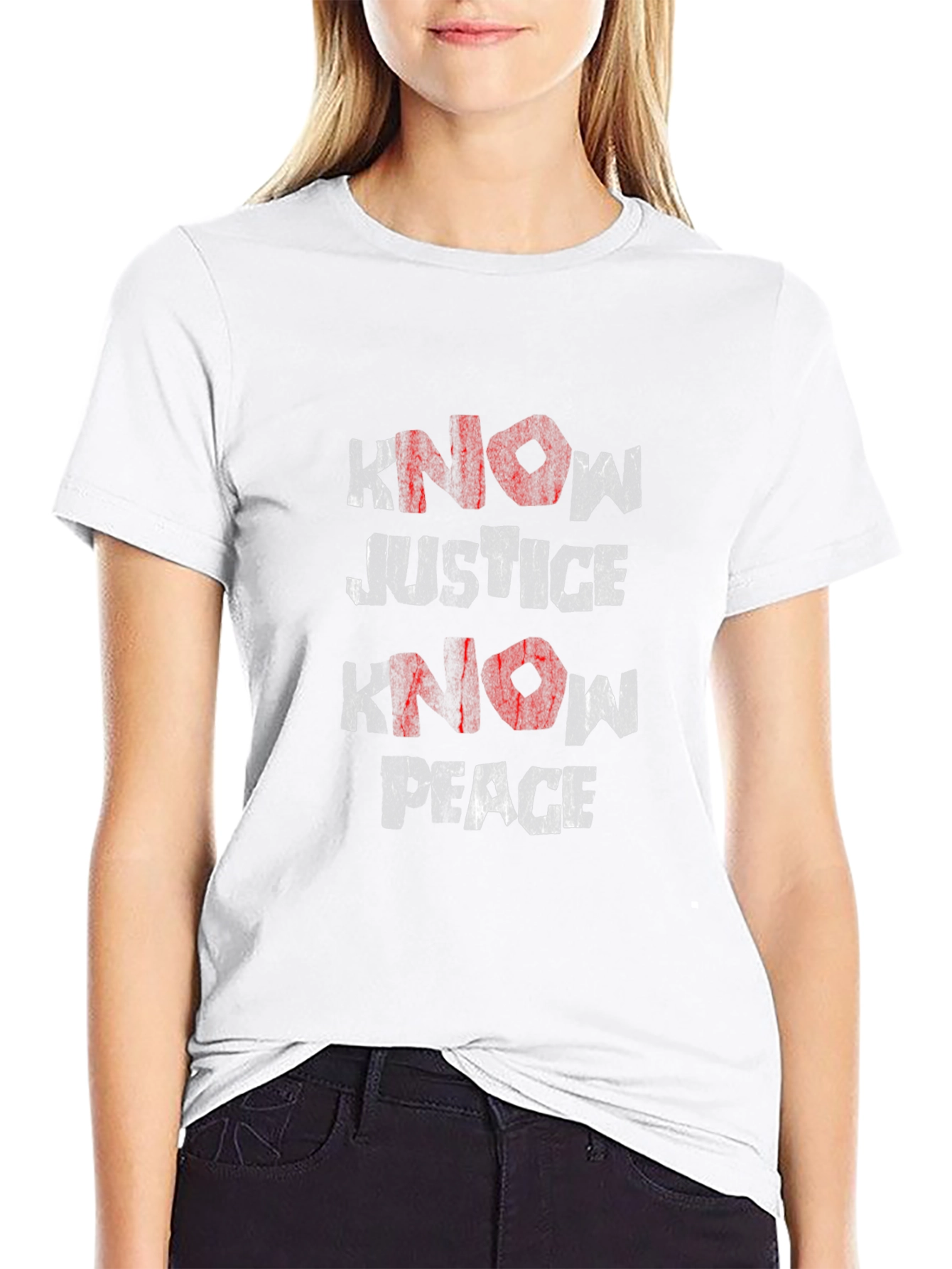 Know Justice Know Peace Graphic Tee - Black