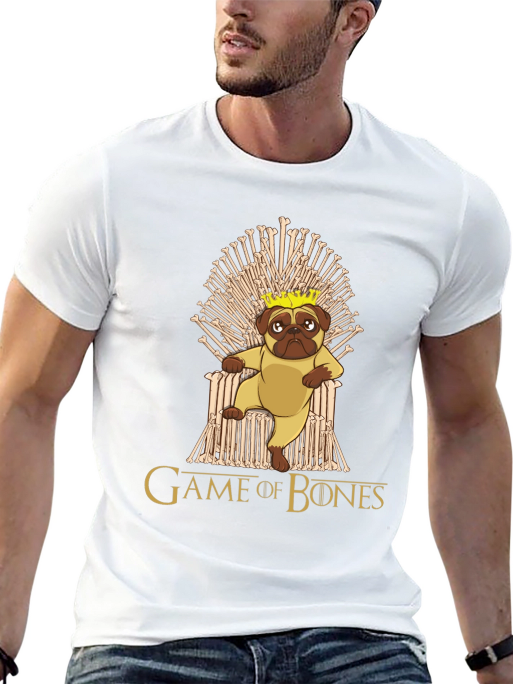Game of Bones Pug King T-Shirt