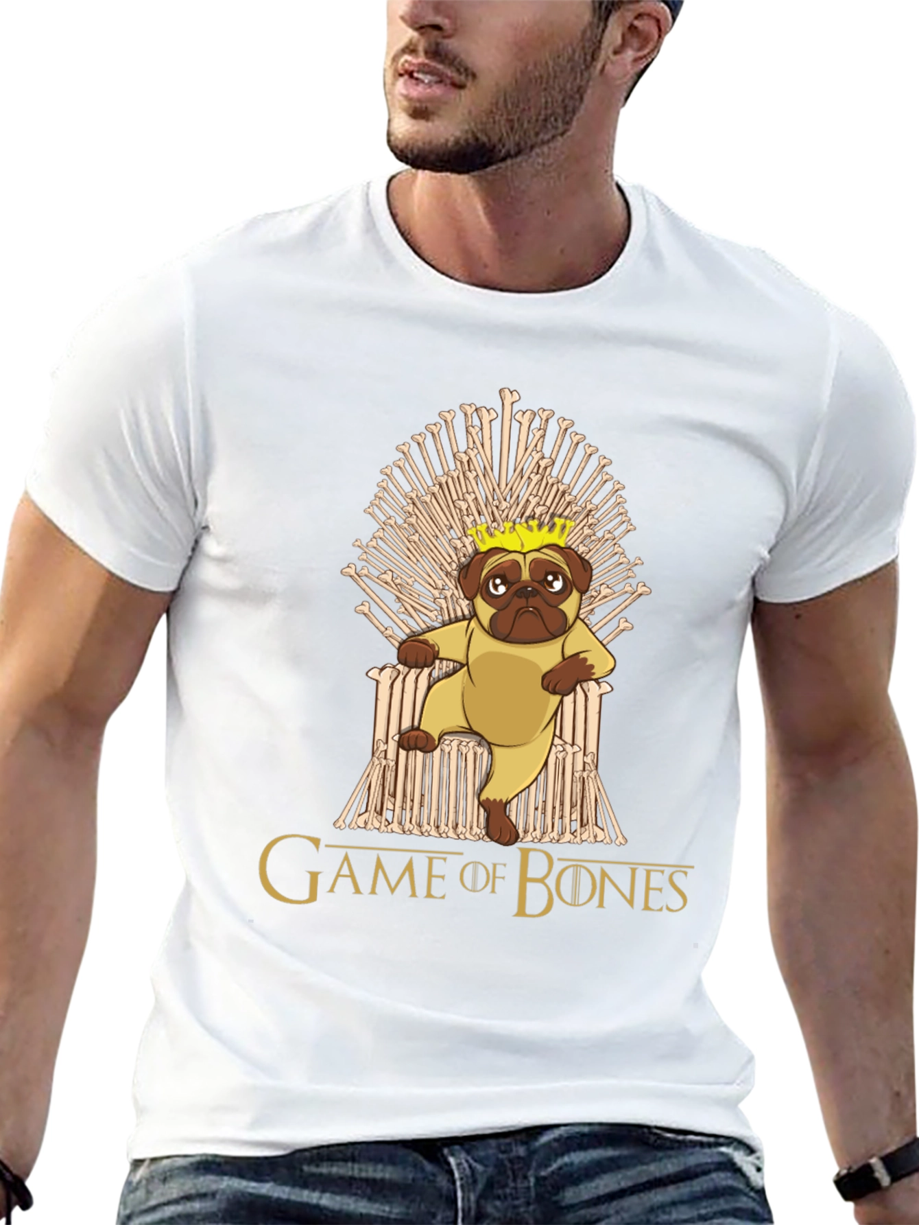 Game of Bones Pug King T-Shirt
