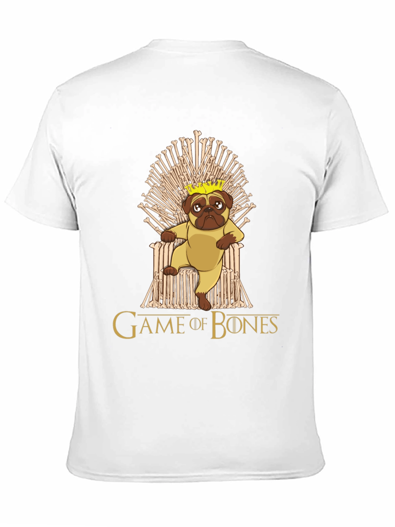 Game of Bones Pug King T-Shirt