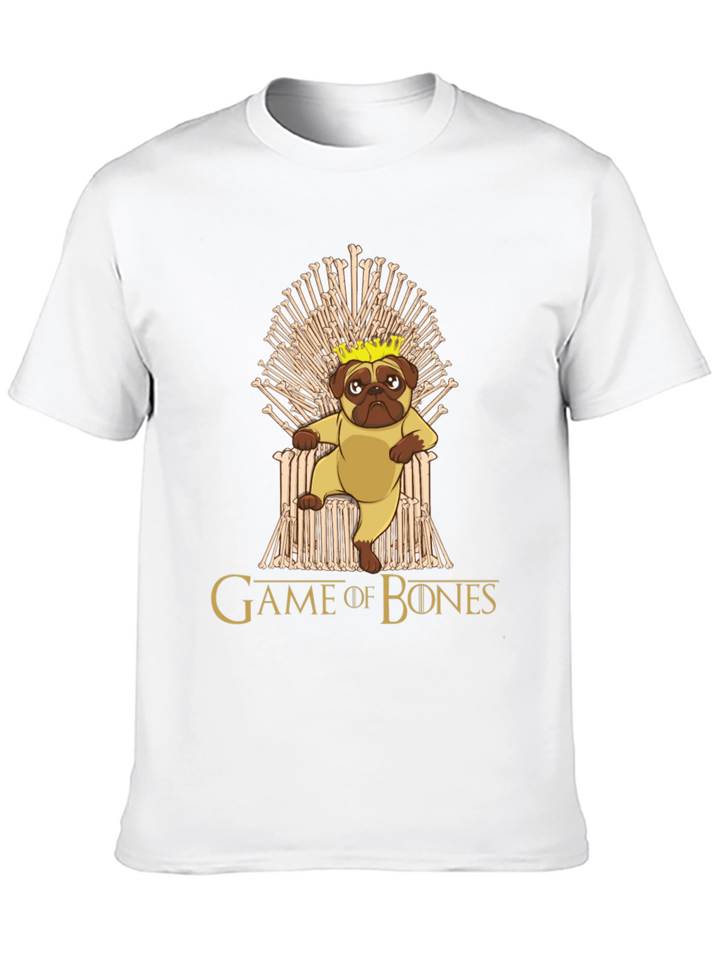 Game of Bones Pug King T-Shirt
