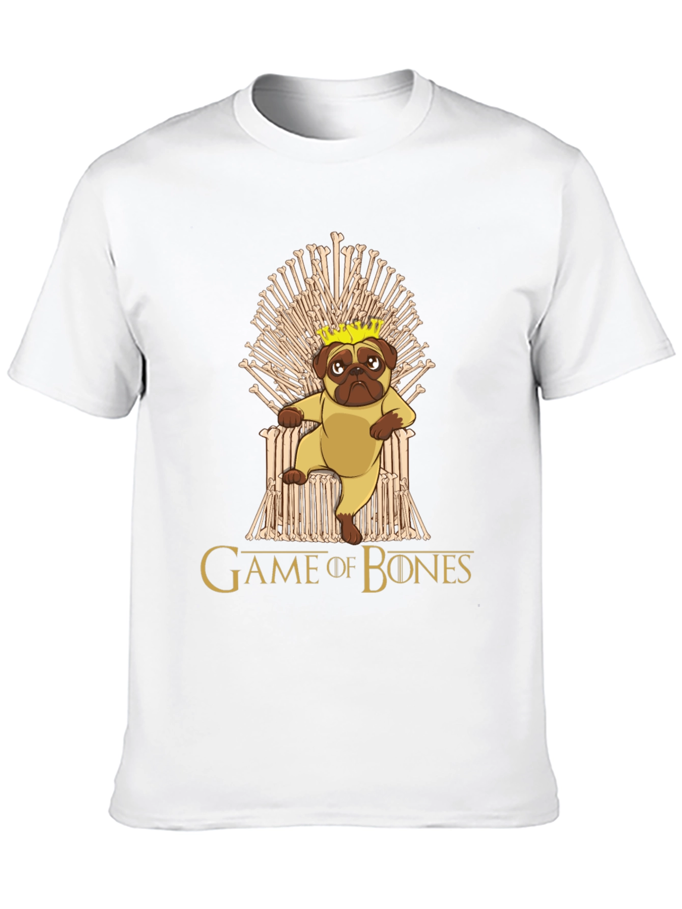 Game of Bones Pug King T-Shirt