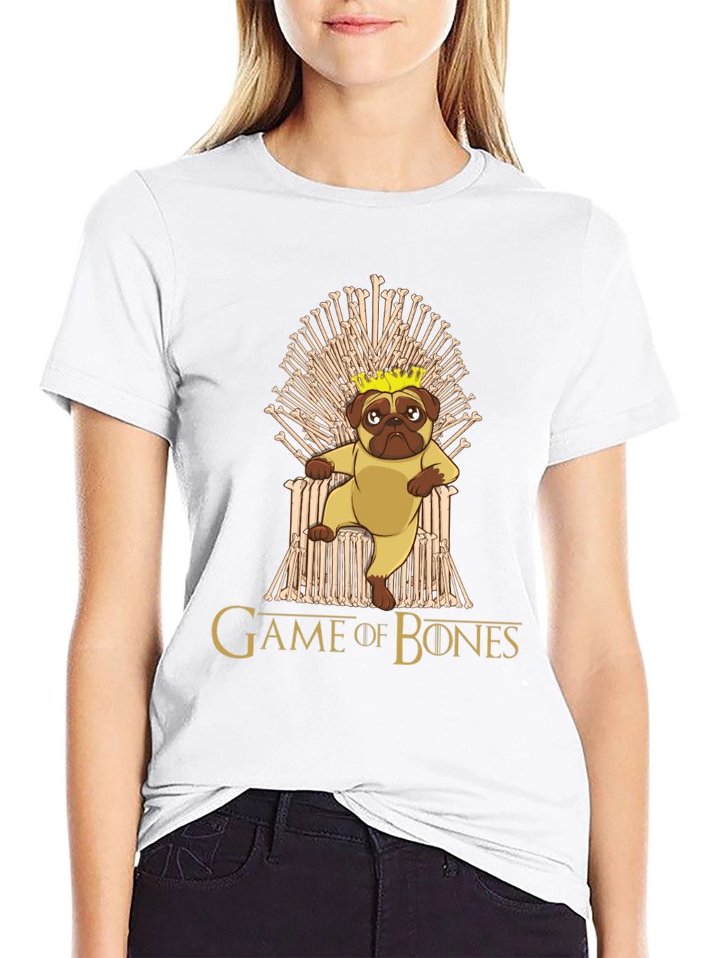Game of Bones Pug King T-Shirt