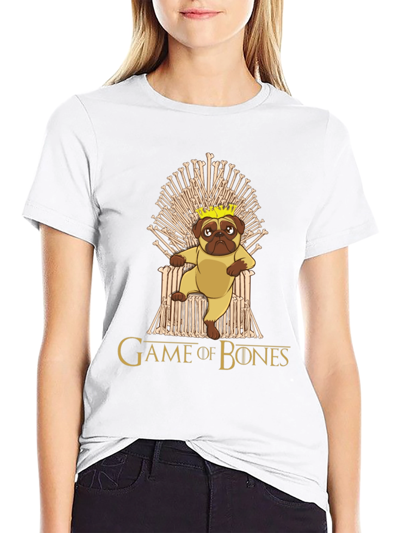 Game of Bones Pug King T-Shirt
