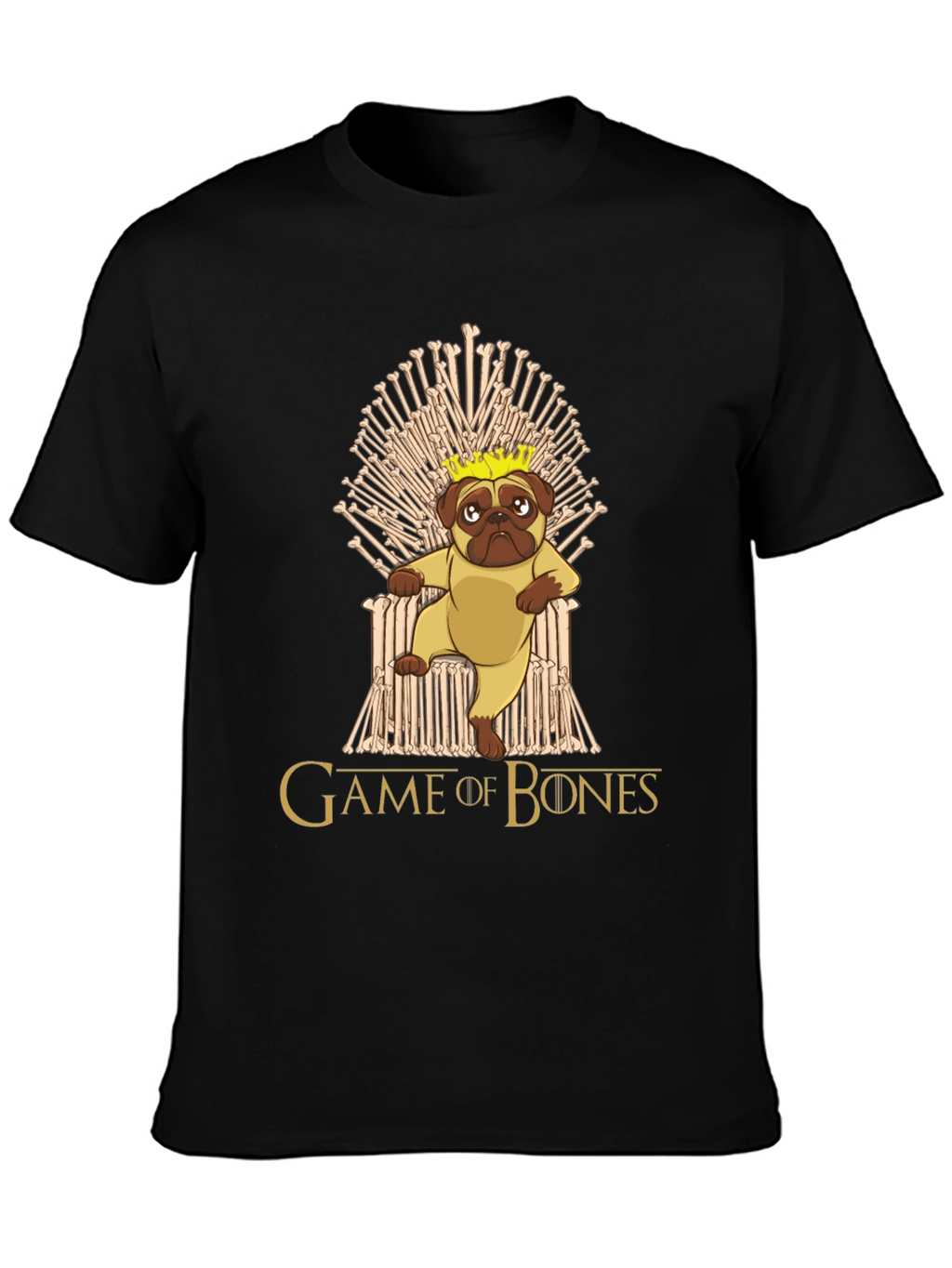 Game of Bones Pug King T-Shirt