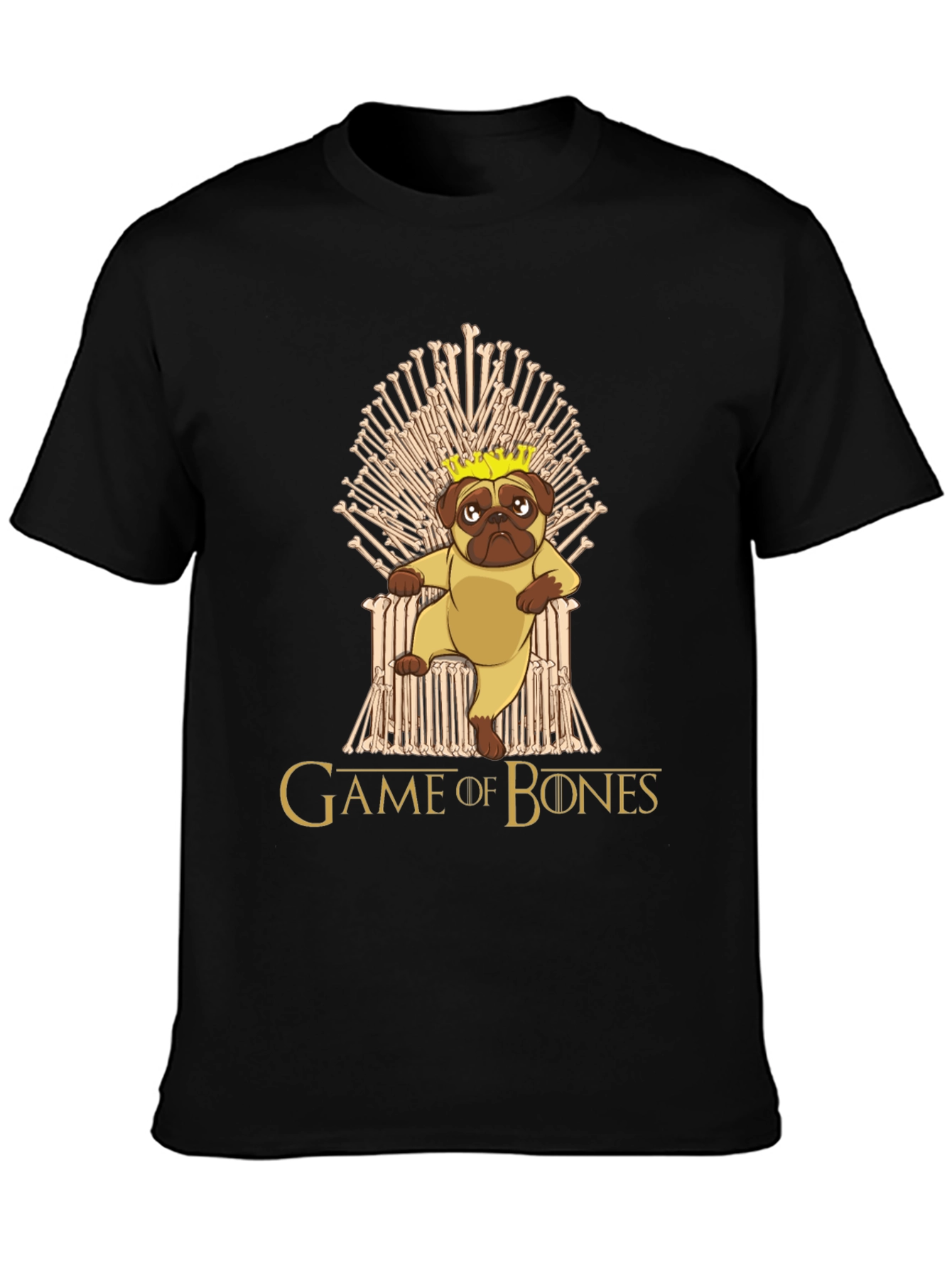 Game of Bones Pug King T-Shirt