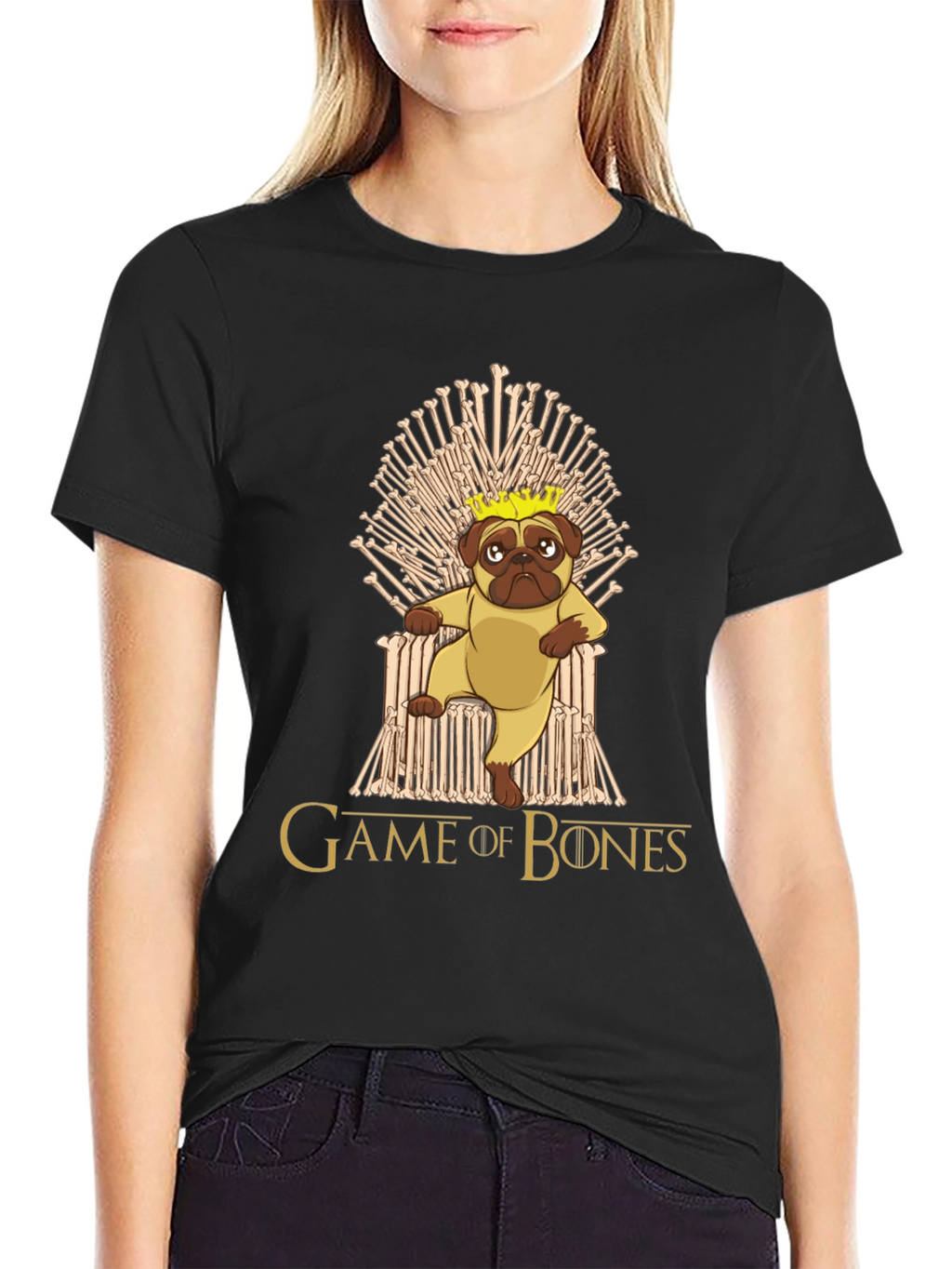 Game of Bones Pug King T-Shirt