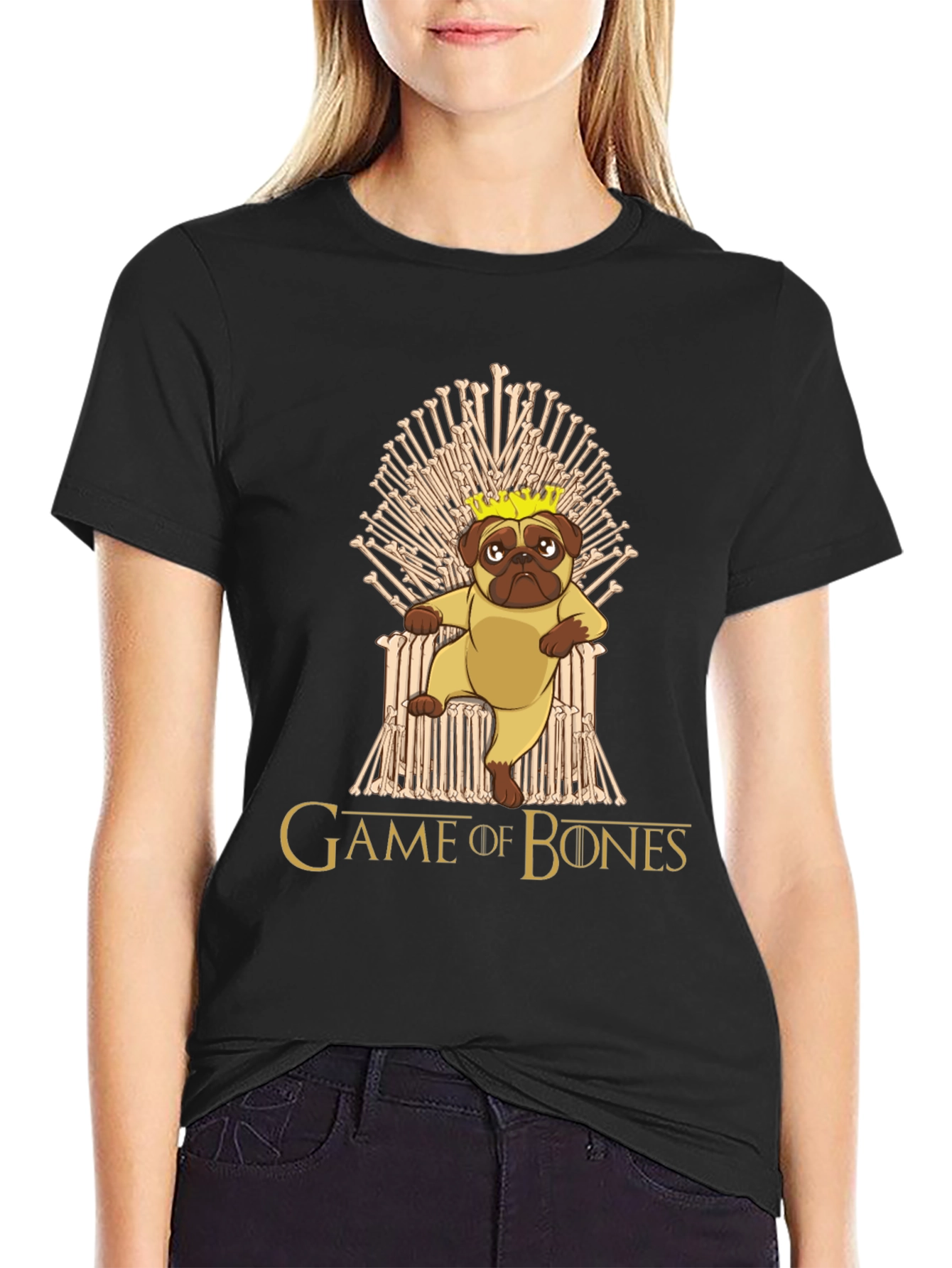 Game of Bones Pug King T-Shirt
