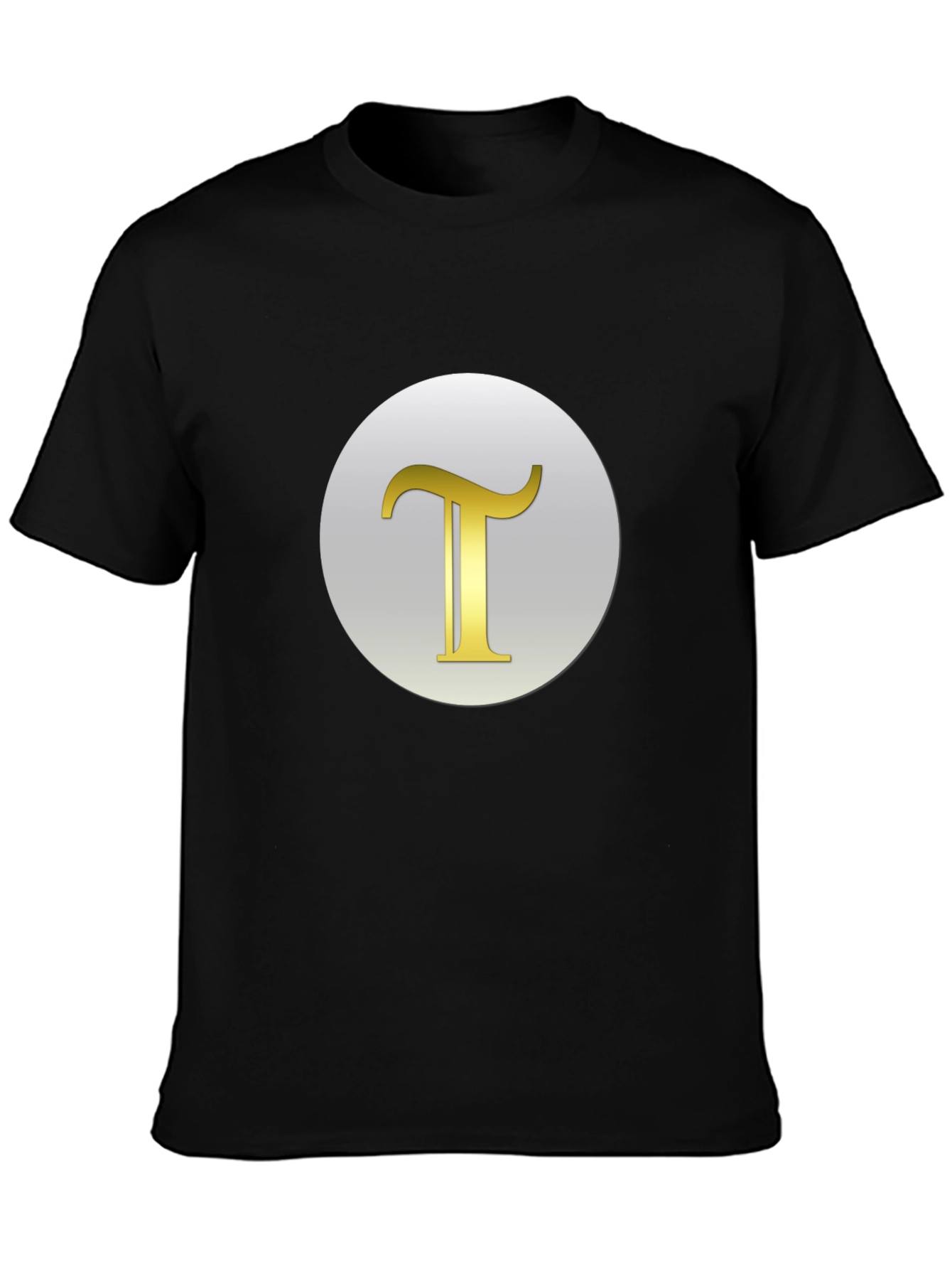 Mens Black T-Shirt with Letter T Design