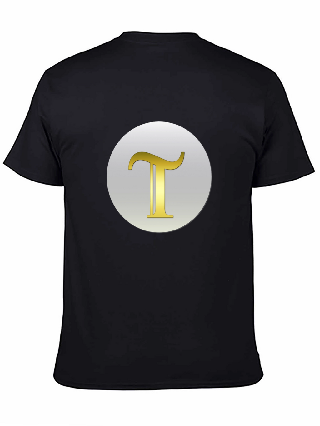 Mens Black T-Shirt with Letter T Design