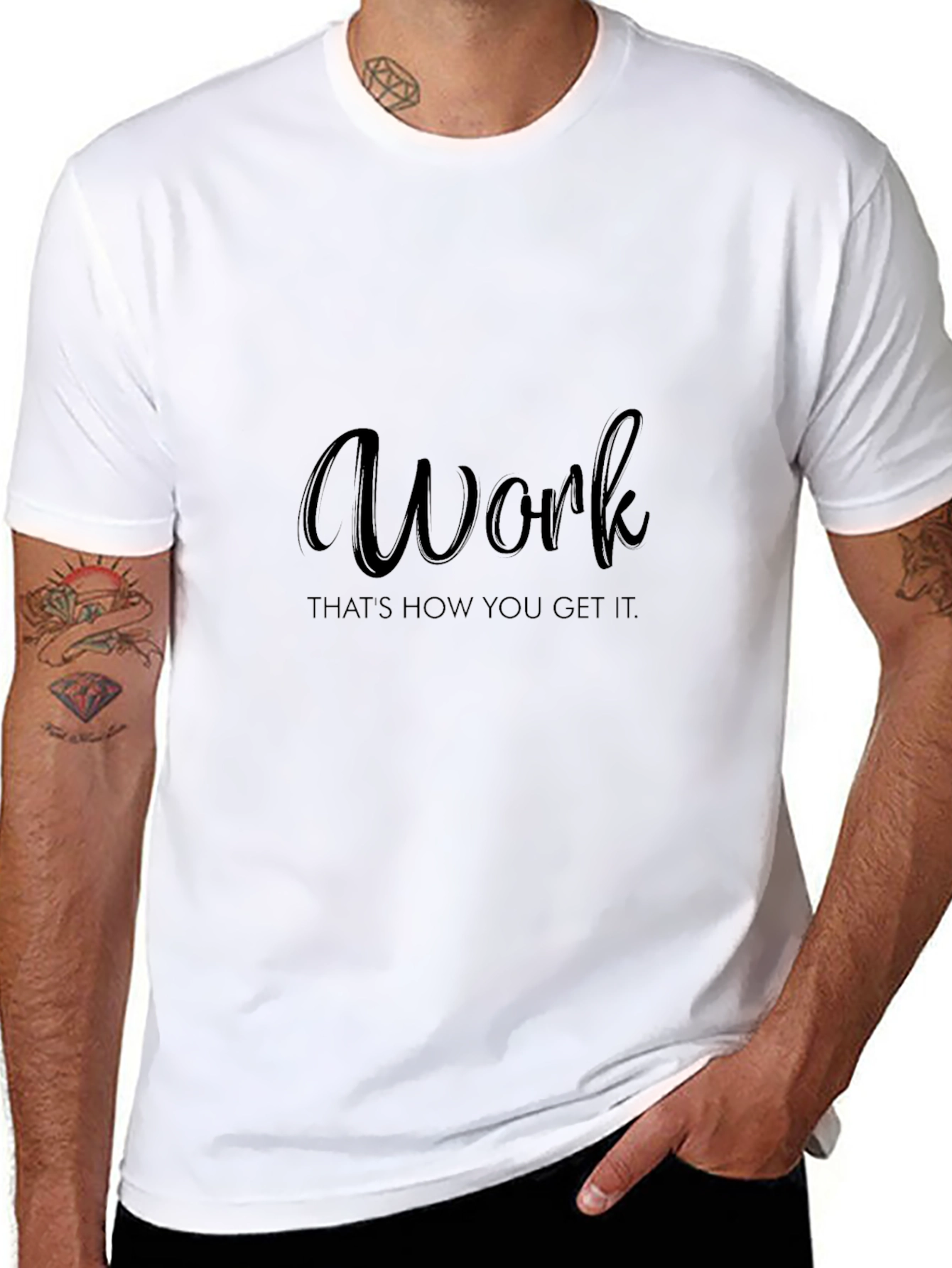 Work How You Get It Black Tee