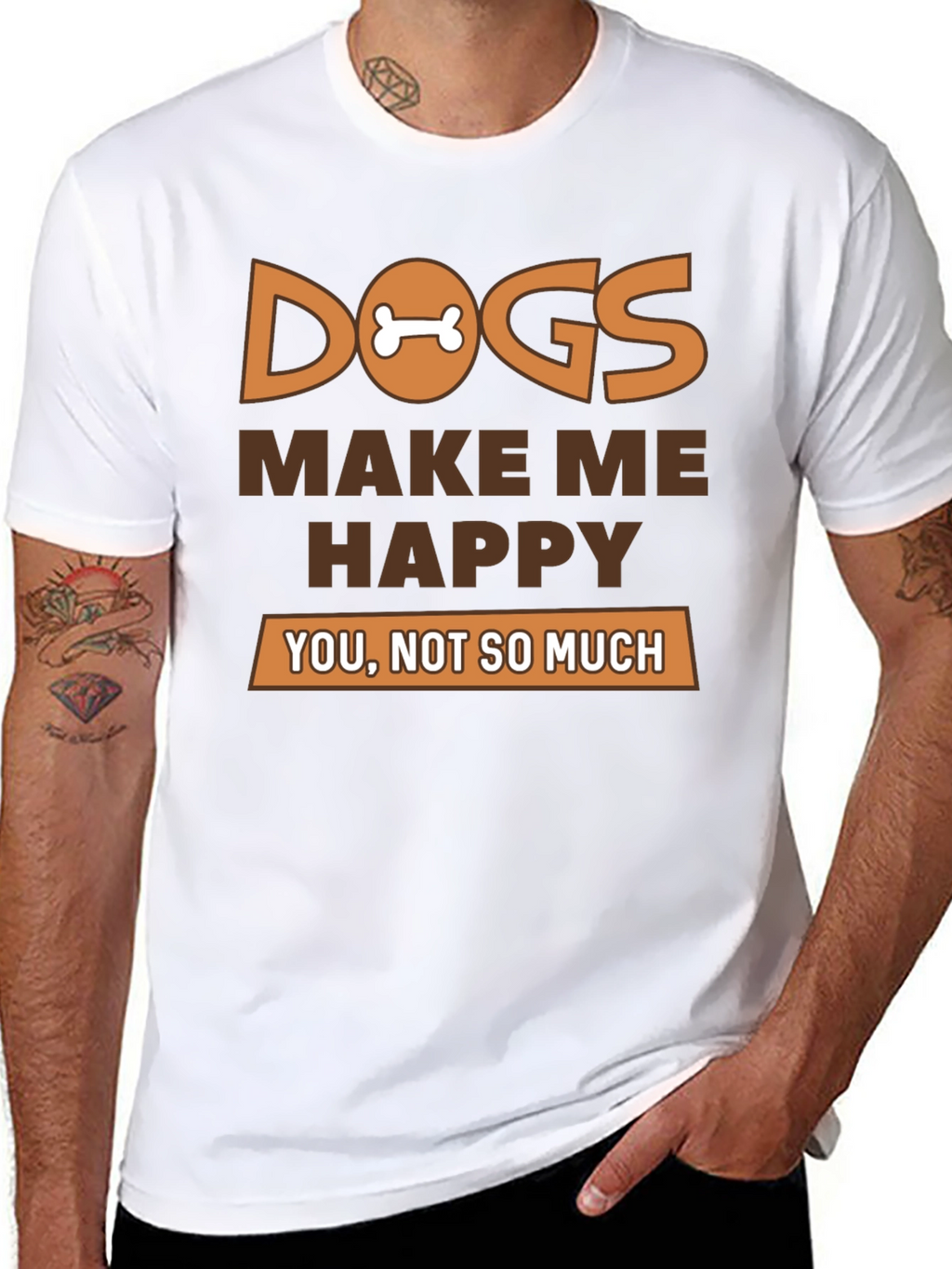 Dogs Make Me Happy Graphic T-Shirt
