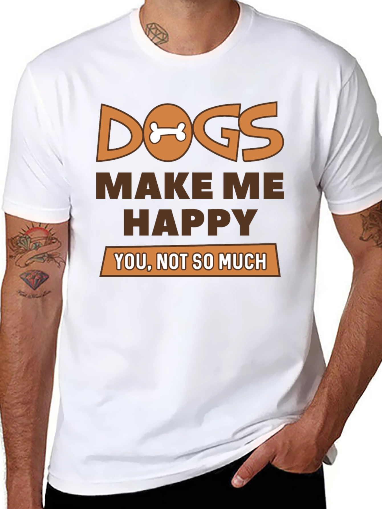 Dogs Make Me Happy Graphic T-Shirt