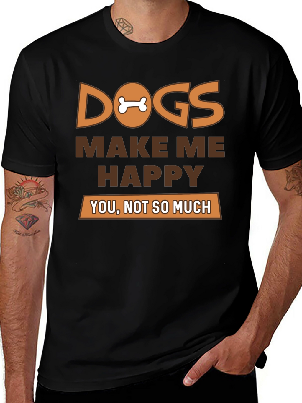 Dogs Make Me Happy Graphic T-Shirt