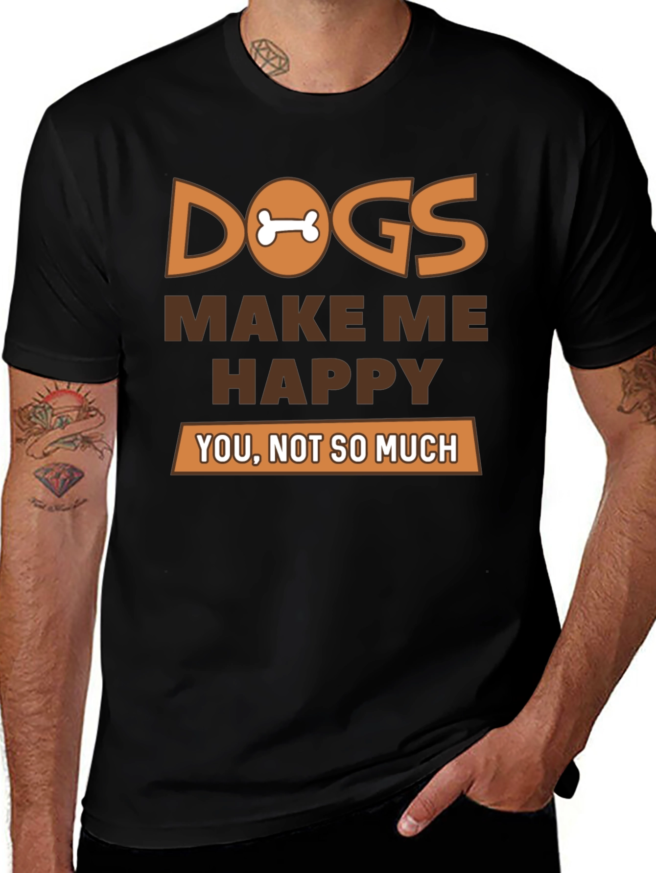 Dogs Make Me Happy Graphic T-Shirt