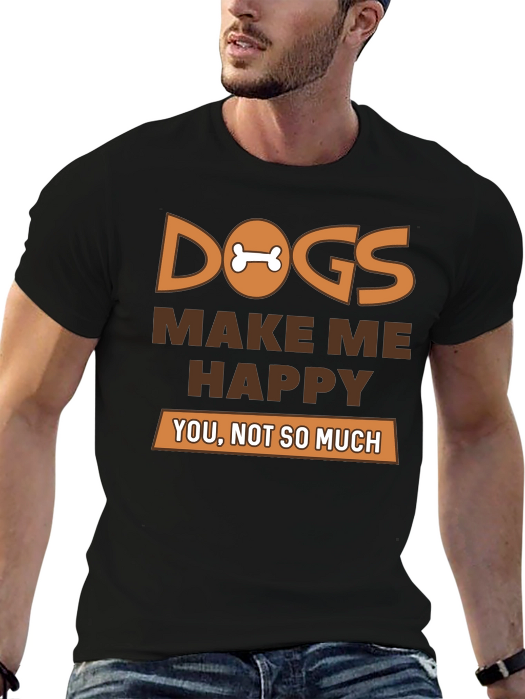 Dogs Make Me Happy Graphic T-Shirt