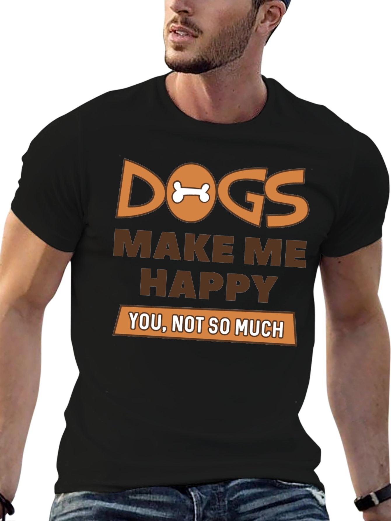 Dogs Make Me Happy Graphic T-Shirt