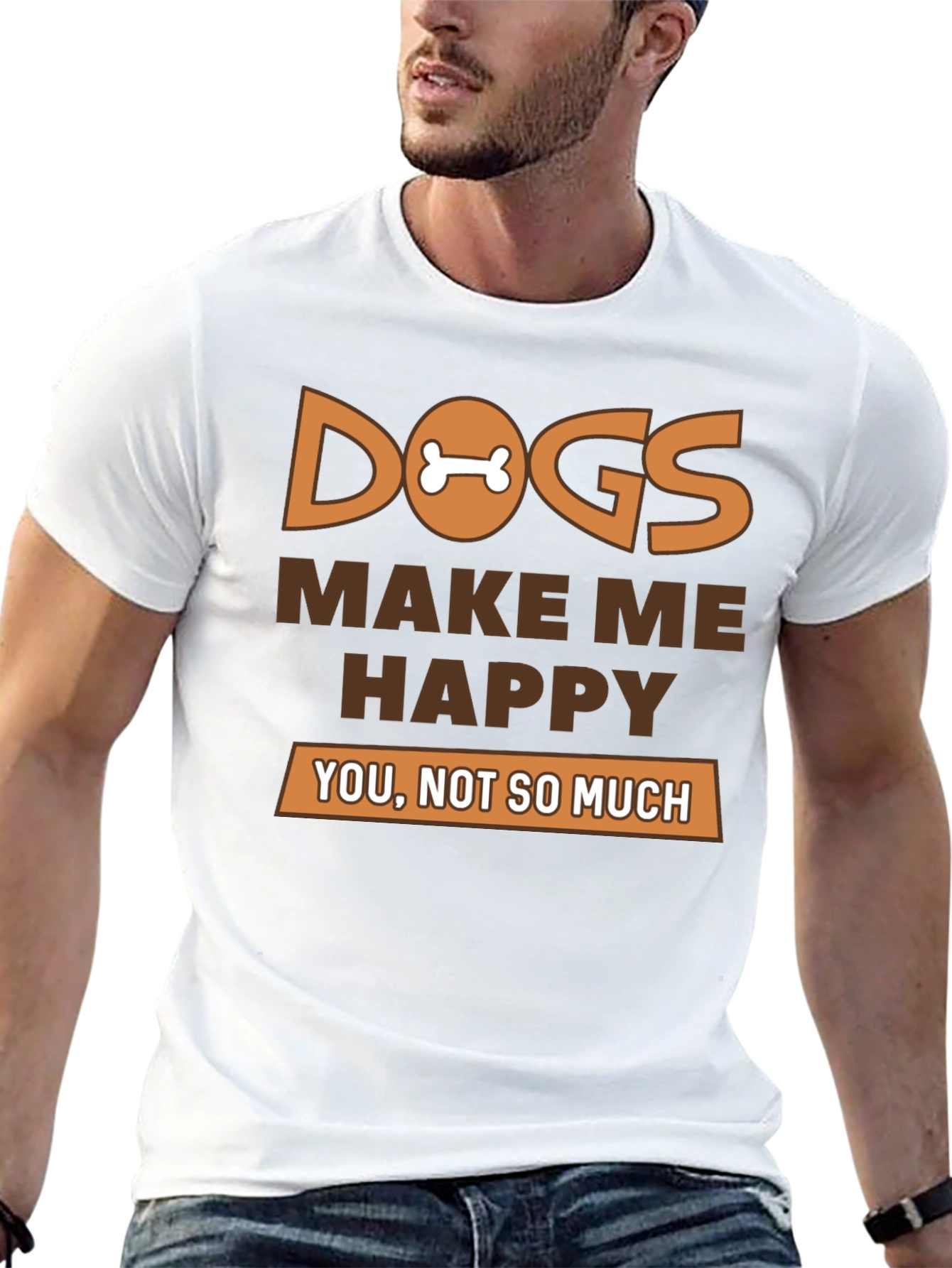 Dogs Make Me Happy Graphic T-Shirt