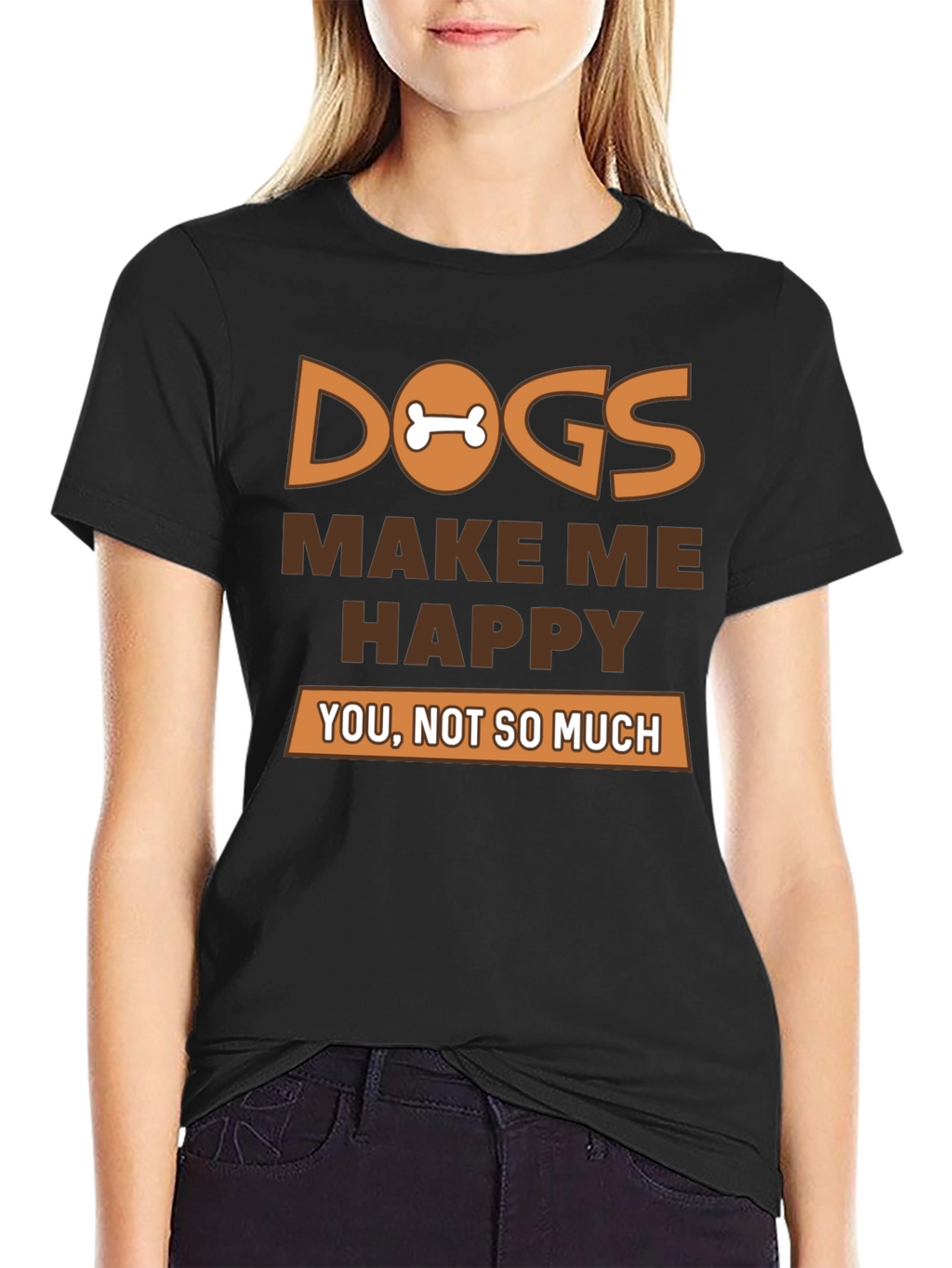 Dogs Make Me Happy Graphic T-Shirt
