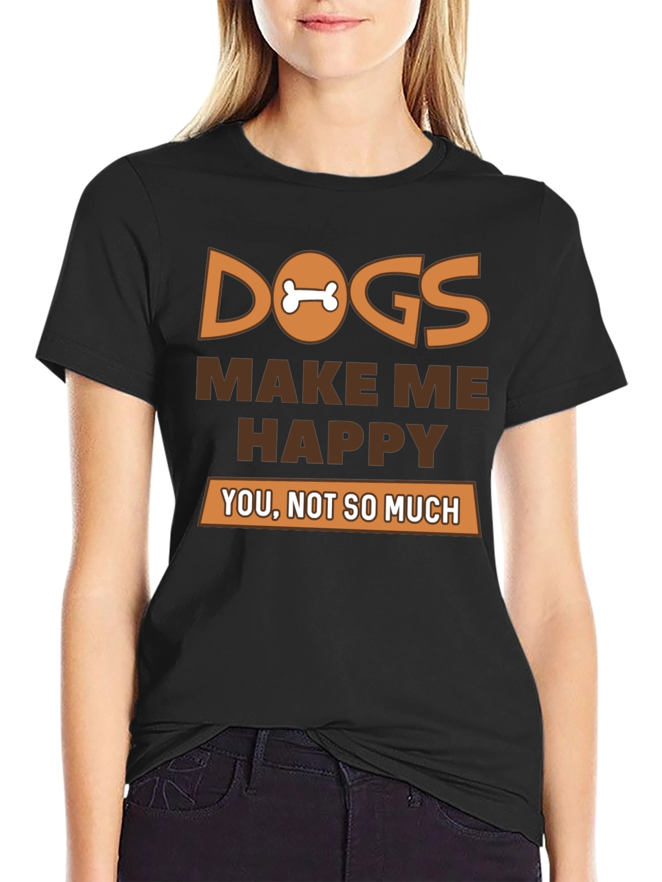 Dogs Make Me Happy Graphic T-Shirt