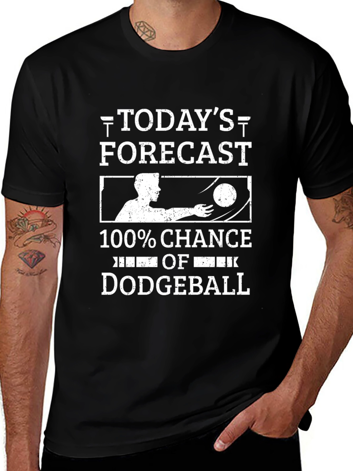 Funny Dodgeball T-Shirt - Todays Forecast