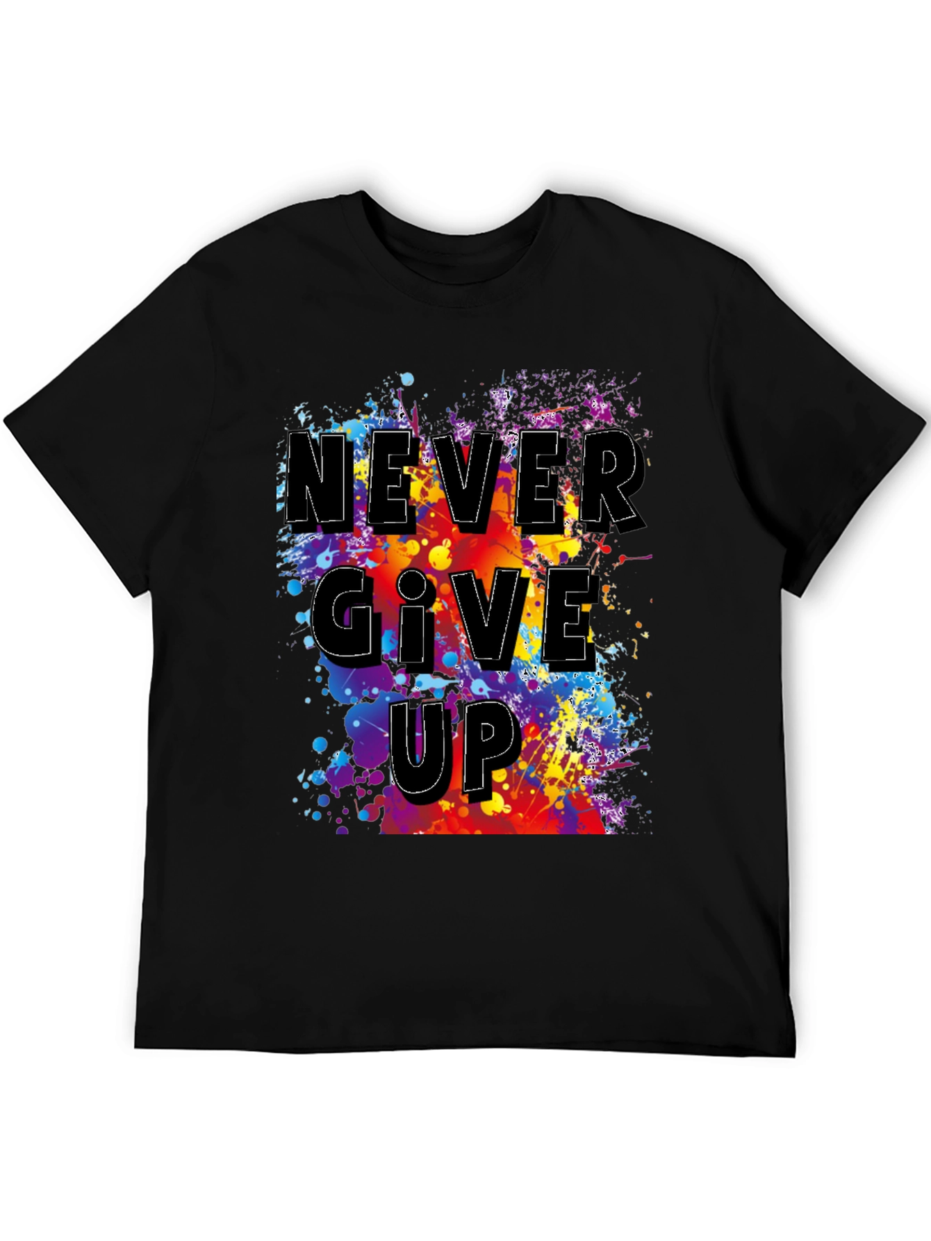 Never Give Up Graphic T-Shirt - Inspirational Mens Tee