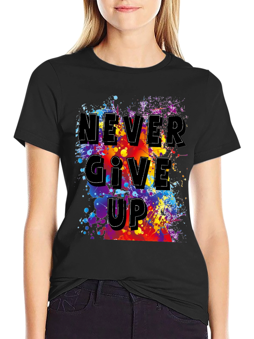 Never Give Up Graphic T-Shirt - Inspirational Mens Tee
