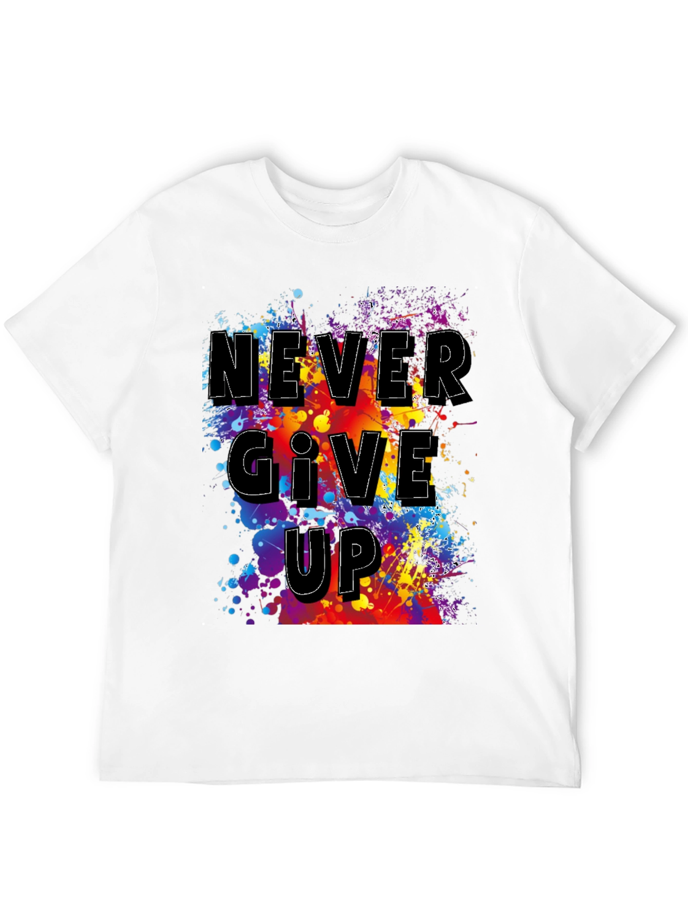 Never Give Up Graphic T-Shirt - Inspirational Mens Tee