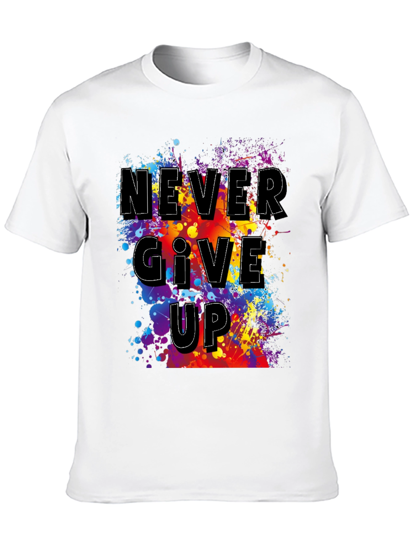 Never Give Up Graphic T-Shirt - Inspirational Mens Tee