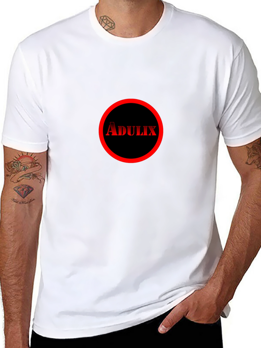 Adulix Circle Graphic Tee - Black Cotton Casual Shirt