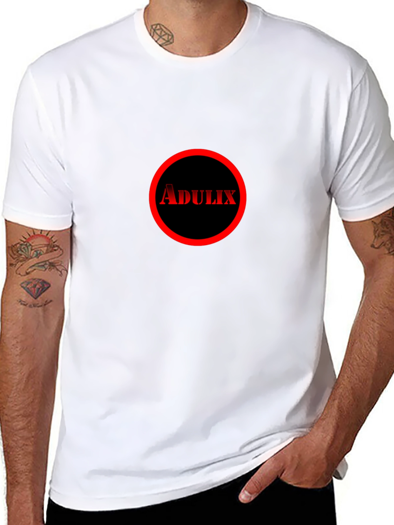 Adulix Circle Graphic Tee - Black Cotton Casual Shirt