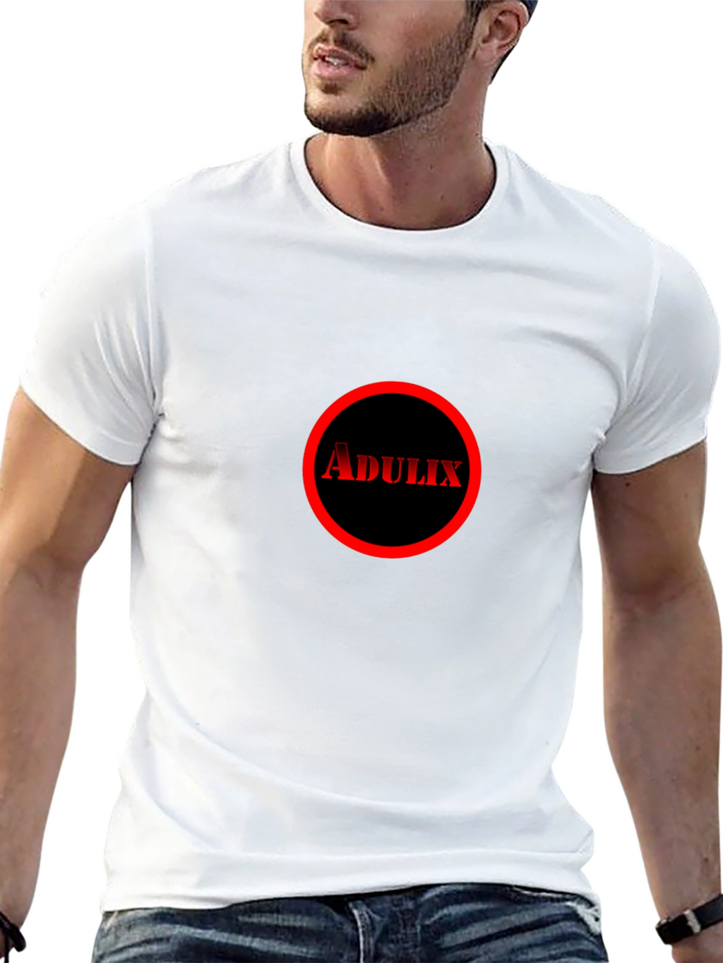 Adulix Circle Graphic Tee - Black Cotton Casual Shirt