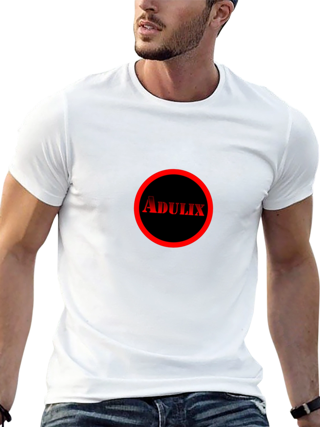 Adulix Circle Graphic Tee - Black Cotton Casual Shirt