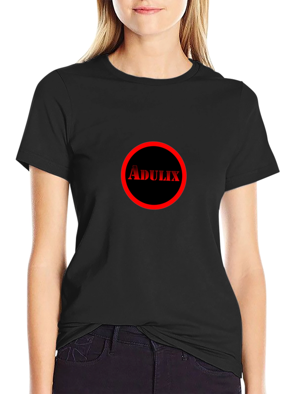 Adulix Circle Graphic Tee - Black Cotton Casual Shirt