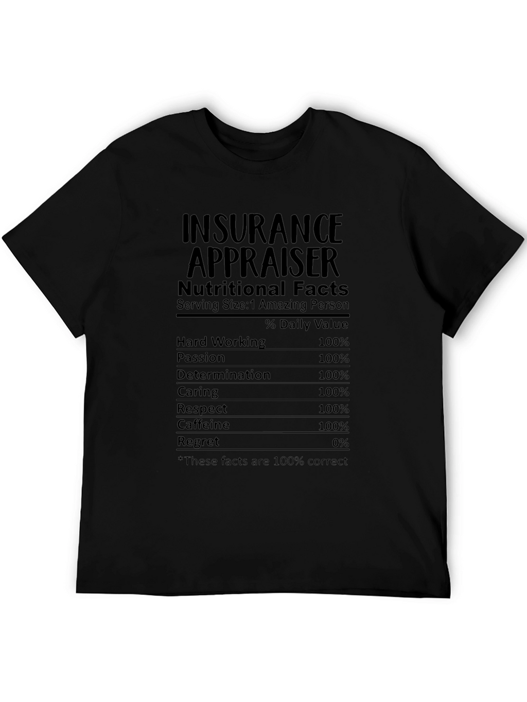 Insurance Appraiser Nutritional Facts T-Shirt