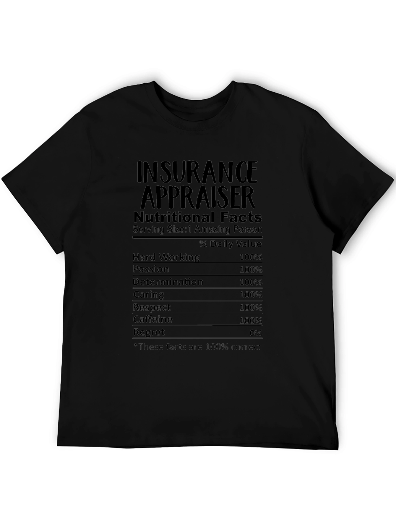 Insurance Appraiser Nutritional Facts T-Shirt