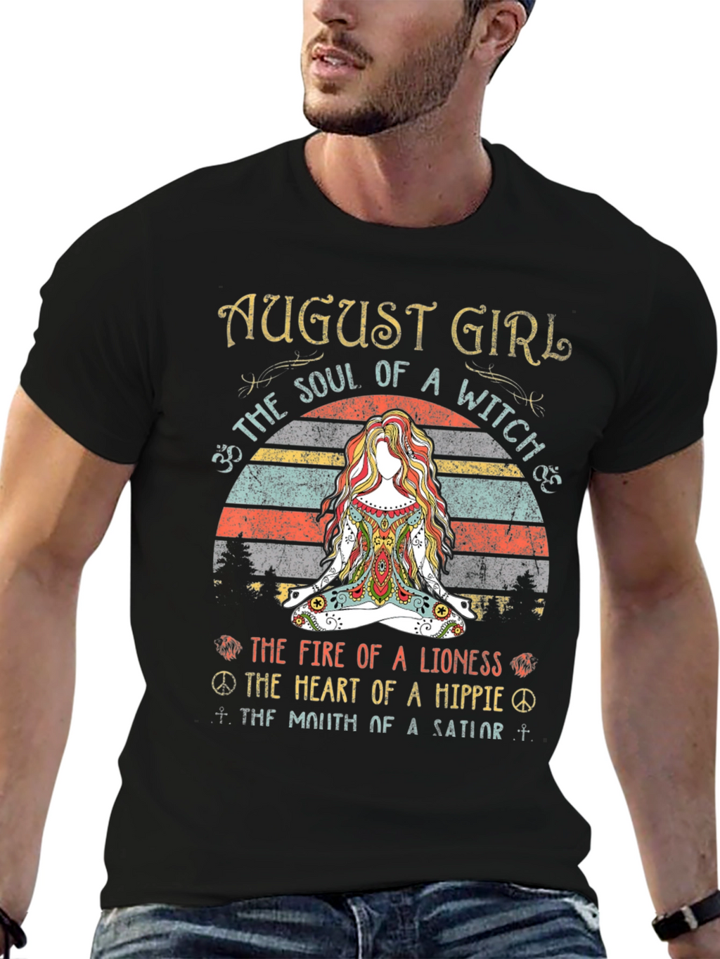 August Girl Witch Hippie Graphic Tee