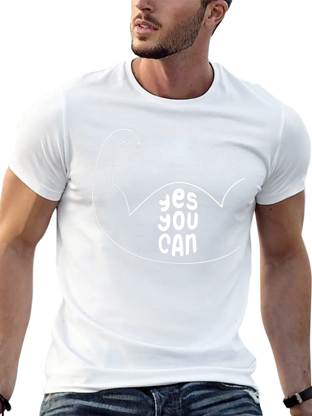 Yes You Can Graphic Tee - Black Cotton T-Shirt