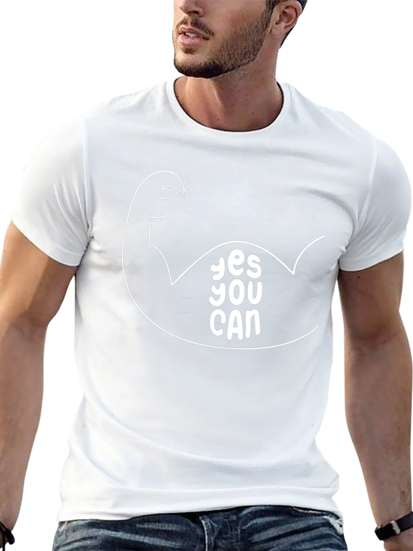 Yes You Can Graphic Tee - Black Cotton T-Shirt