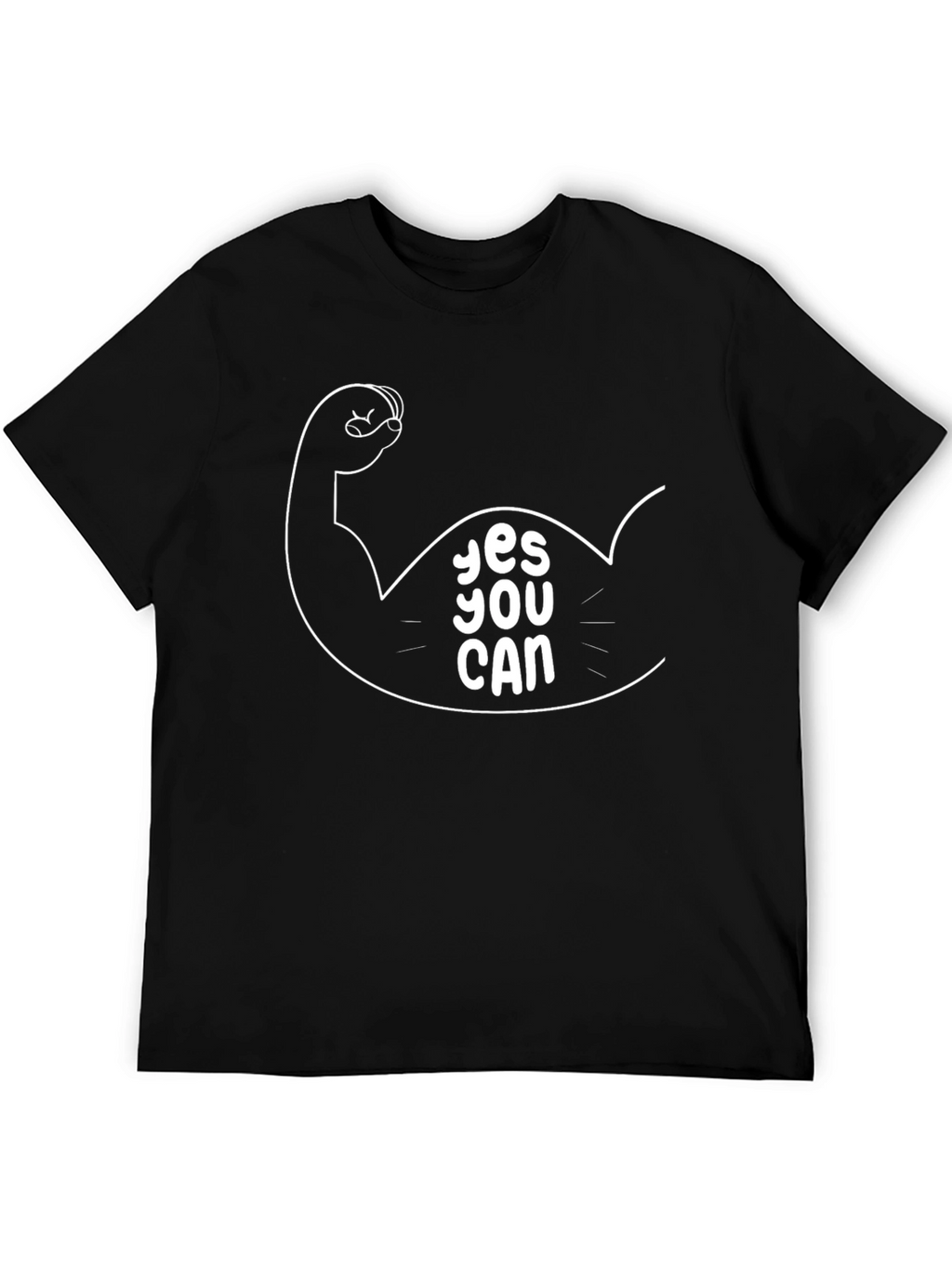Yes You Can Graphic Tee - Black Cotton T-Shirt