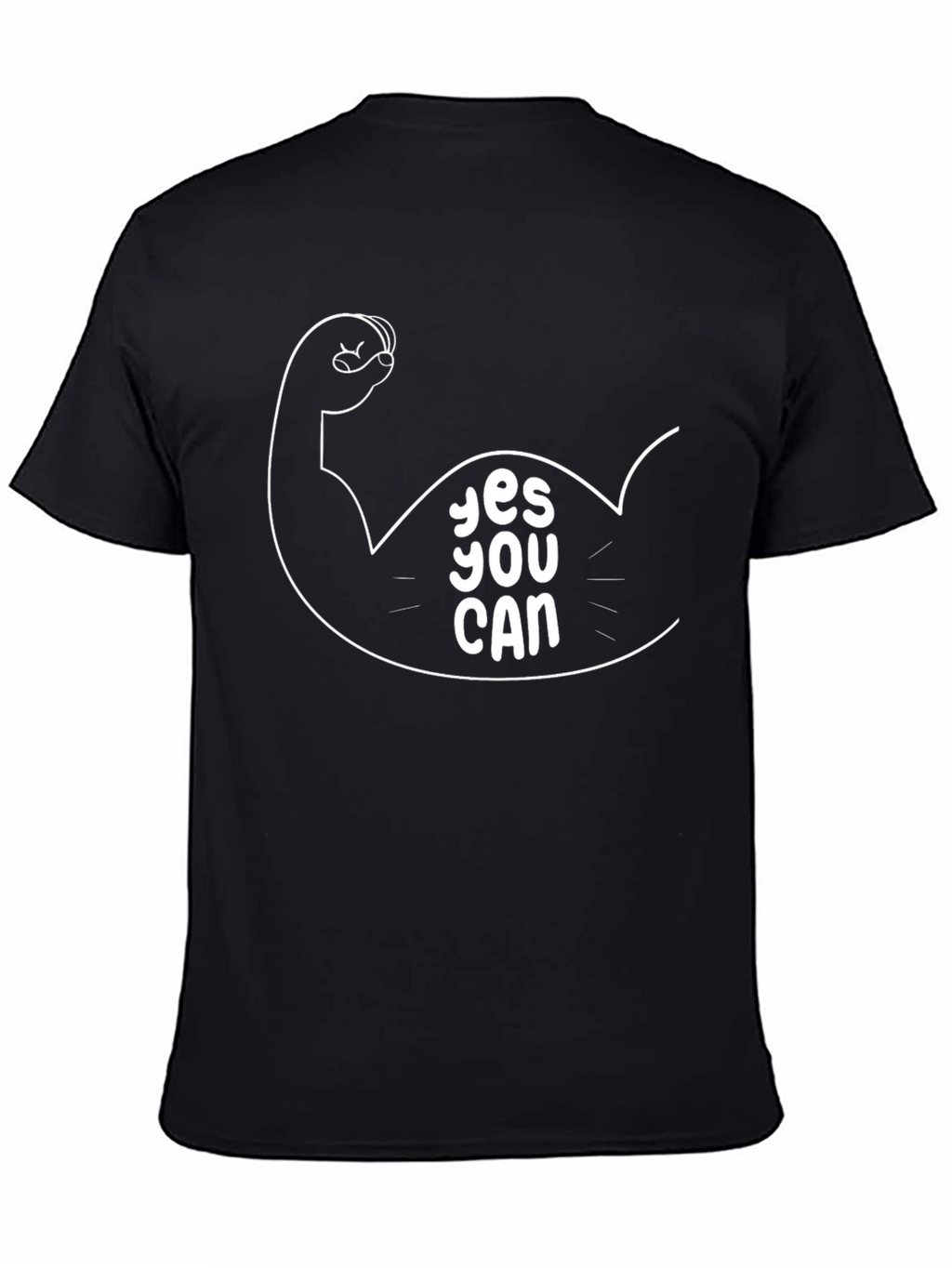 Yes You Can Graphic Tee - Black Cotton T-Shirt