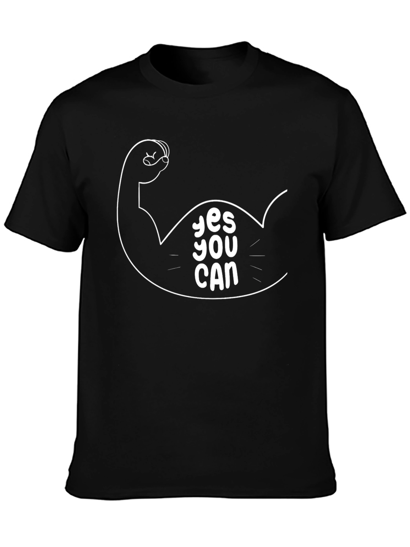 Yes You Can Graphic Tee - Black Cotton T-Shirt
