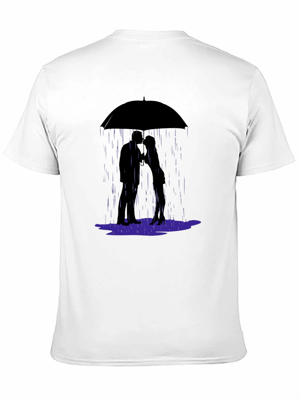 Romantic Rainy Day T-Shirt - Love Under Umbrella