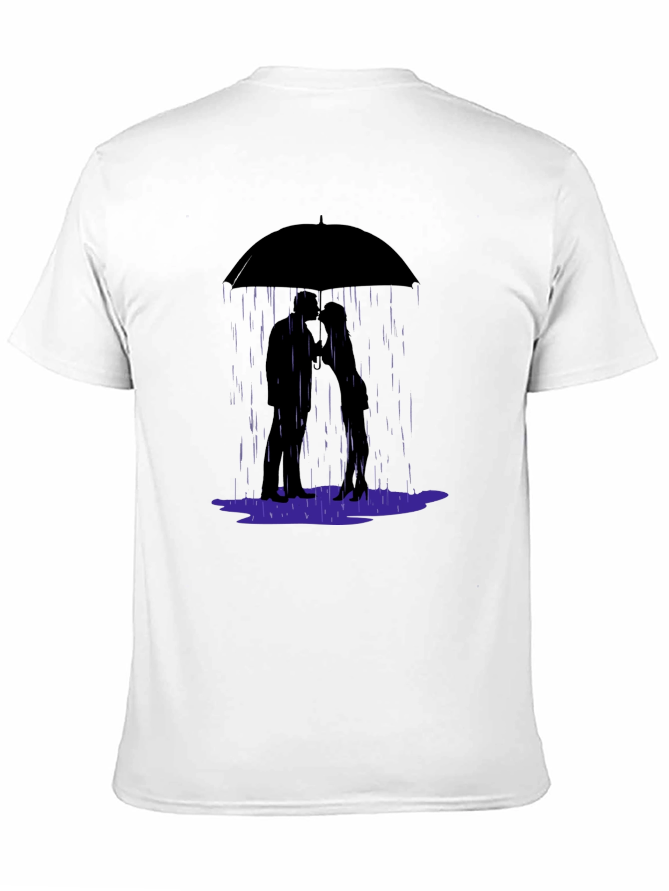Romantic Rainy Day T-Shirt - Love Under Umbrella