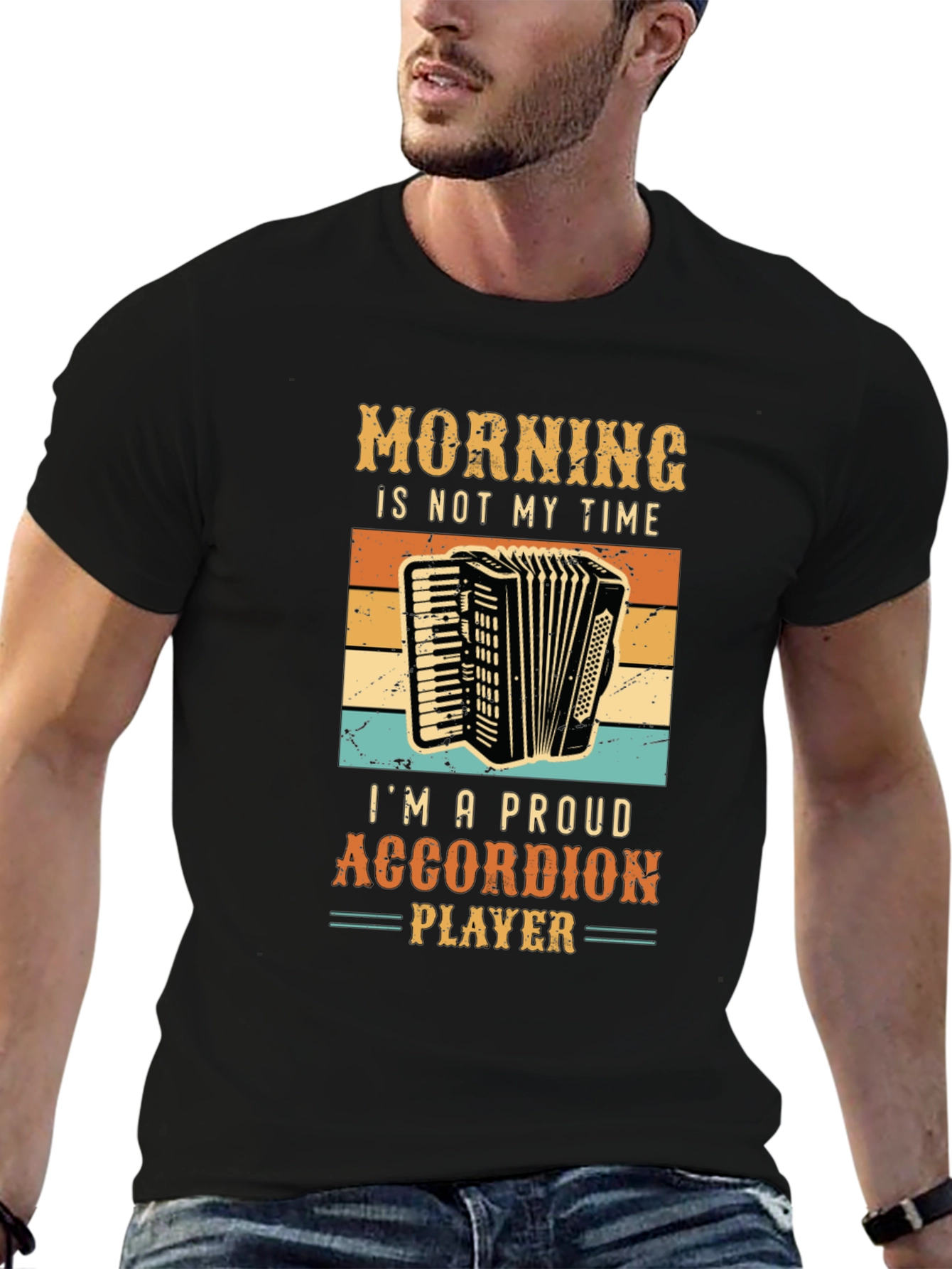 Funny Accordion Player T-Shirt - Not A Morning Person